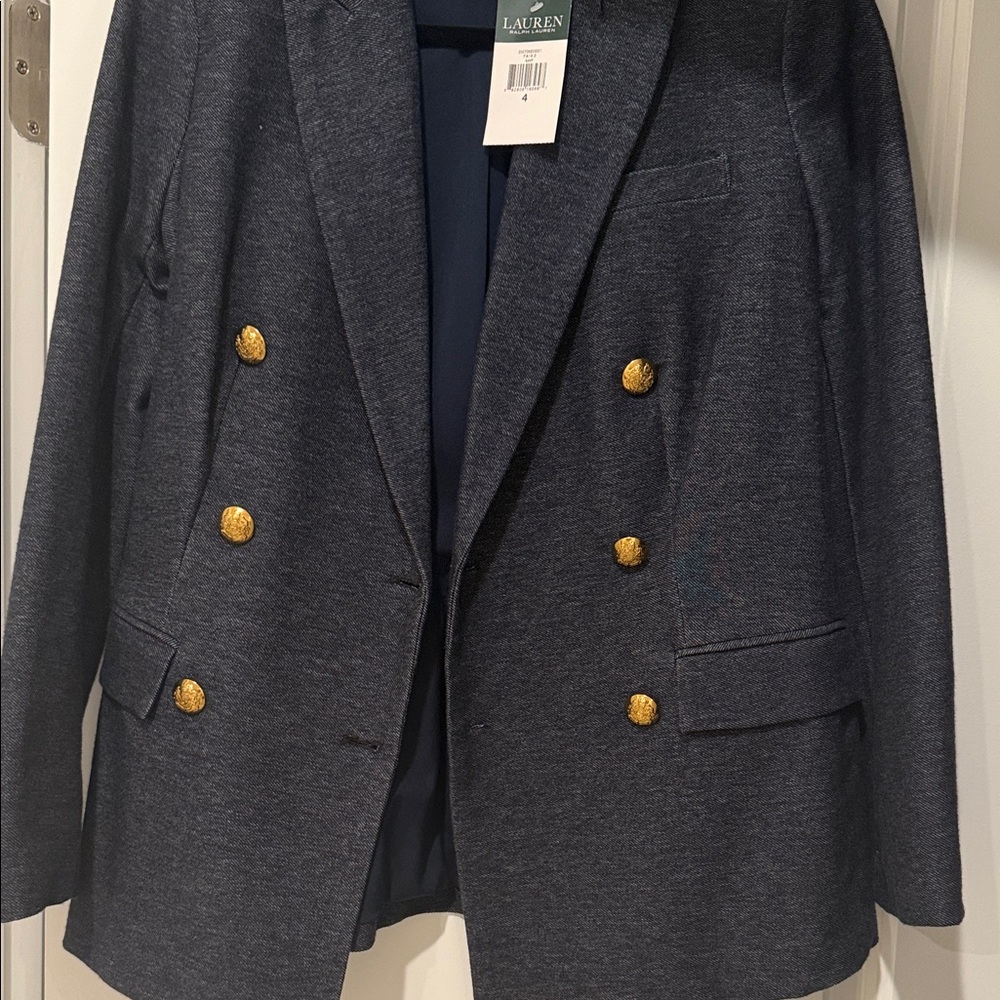 Ralph Lauren Dark Gray Blazer with Gold Buttons - Picture 2 of 7